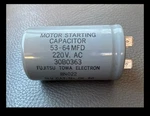 Motor Starting Capacitor 53-64MFD 220 Vac 030B0363. Fixed Price $18.99.