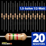 X Radioshack 1.5K-OHM 1/2-WATT 5% Carbon Film Resistor #2711120 Bulk Pack New. Fixed Price $7.89.
