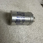 Vintage Mallory Capacitor Can Type Fp Mfd 2000 Vdc 15 WP041A Tube Radio Nos. Fixed Price $10.00.