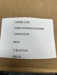 Nippon Chemi-con 36DE 33,000 F 100V 95 Aluminum Electrolytic Capacitor. Fixed Price $50.00.