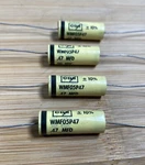 6 Vtg Capacitors Film Axial WMF05P47K Cornell Dubilier .47UF 50V 10% Audio Nos. Fixed Price $10.00.