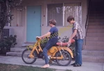 Yamaha MF2 Moped Scooter Orange 1960S 35MM Slide Vtg Teenagers Motor Bike. Fixed Price $14.99.