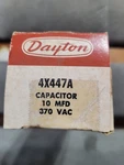 Dayton 4X447A 10 Mfd Capacitor 370V. Fixed Price $18.99.