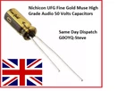 Nichicon Ufg Fine Gold Muse High Grade Audio 50 Volts Capacitors. Fixed Price $5.77.