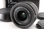 Panasonic Leica Dg Summilux 15MM F/1.7 Asph. Black For Mft W/original Box -mint-. Fixed Price $349.49.