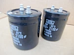 Nippon Chemi-con Rwy, 2100UF/400V Electrolytic Capacitors, P/n: C-800035/75Q14L-. Fixed Price $79.00.