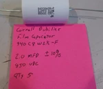 (5) Cornell Dubilier 2.0 Mfd Axial Film Cap 940C8W2K-F. Fixed Price $19.95.