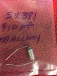 Mallory Axial Polystyrene Capacitor 910PF SX391 Nos. Fixed Price $7.00.