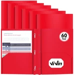 Vivin Heavy Duty Plastic Folder 60 Pack Pocket Brads Letter Size Poly. Fixed Price $92.67.