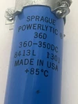Sprague Powerlytic Capacitor 36D 360 350DC 8413L 1301 Made In Usa. Fixed Price $14.99.