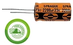 (2X) 2200UF Sprague Capacitors 513D228M035FR4 35VDC Verti-lytic Aluminum. Fixed Price $9.47.