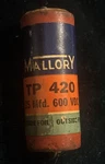 Mallory Tp 420 .25 Mfd 600 Vdc Vintage Capacitor Orange Blue Amplifier. Fixed Price $20.00.