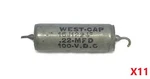 Lot Of 11 Vintage West-cap .22MFD 100VDC Axial Film Capacitors 16J1224. Fixed Price $33.99.