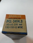 Sprague PCL-3414.3 Electrolytic Capacitor 80-60-250MF 150-150-10WVDC. Fixed Price $29.95.