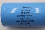 Aero Type Cgs Capacitor 220MFD 450VDC POS+85C Max Surge 525VDC #5513. Fixed Price $29.99.
