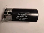 Mallory Electrolytic Capacitor Pn HC5040, 4000UF, 50VDC, W/bracket & 200 Ohm Res. Fixed Price $24.95.