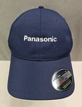 New Panasonic Hat Blue Performance Fabric Strap Back Lightweight Spell Out Cap. Fixed Price $16.02.