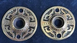 Restored Pair Of Antique Brass Door Rosettes "arabic" By Mallory Wheeler K-21400. Fixed Price $49.50.