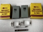 2X Tcc (rs) "visconol" 8UF/600V, Oil Capacitor, Nos.. Fixed Price $680.00.