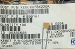 C052K220K2X5CA Kemet Cap Ceramic 22PF 200V Bx 10% Radial 40 Pieces. Fixed Price $14.40.