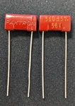 Vintage Paktron Maroon Red Film 560PF 50V +/- 5%TONE Capacitors (2 Pcs). Fixed Price $6.00.