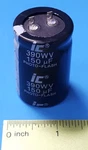 Photoflash Aluminum Electrolytic Capacitor, 157FSL390XGDG, Ic, 150 MF/UF,390WVDC. Fixed Price $15.00.
