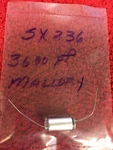 Mallory Axial Polystyrene Capacitor 3600PF SX236 Nos. Fixed Price $7.00.
