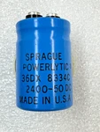 Sprague Powerlytic 36DX Capacitor 2400UF-50DC. Fixed Price $9.99.