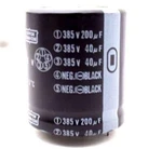 Electrolytic Capacitor Nippon 200UF 385V 40UF Nos CA308U1F03071. Fixed Price $10.28.