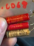 Vintage Cornell Dubilier Good-all .0068 Mfd 200V Film Capacitors Guitar Lot. Fixed Price $20.00.