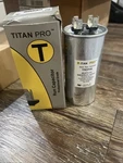 Titan Pro 45/5 Mfd 370/440V Dual Rated Motor Run Capacitor (TRCFD455). Fixed Price $9.22.