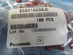 Panasonic ECQ-V1H334JL Qty Of 100 Per Lot Capacitor,metallized FILM,PLASTIC,50V. Fixed Price $25.00.