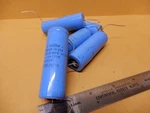 Mallory Blue Electrolytic Capacitors 2000UF 35V Axial Leads Qty 22X66MM. Fixed Price $15.00.