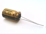 UFW1J471MHD Nichicon Capacitor Radial Electrolytic 470UF 63 Vdc 12.5X20 Mm New. Fixed Price $8.37.