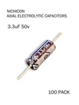 Nichicon Axial Elec. 3.3UF 50V Capacitors. Fixed Price $80.00.