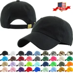 Cotton Baseball Caps Hat Adjustable Polo Style Washed Plain Solid Visor. Fixed Price $8.95.