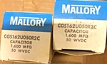 Nos Mallory CGS162U050R2C Capacitor 1,600 Mfd Wvdc Screw Terminals. Fixed Price $30.00.