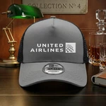 United Airlines Embroidered Logo Trucker Hat Gray Black Mesh Back Adjustable Cap. Fixed Price $25.46.