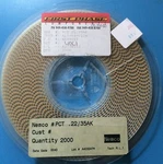 2000X PCT.22/35AK Nemco Capacitor Tantalum 0.22UF 35V 10% A-case 2000/UNITS. Fixed Price $100.00.