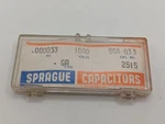 (5) Nos Brand New Sprague 5GA-Q33 1000V 33PF Ceramic Disc Capacitor Cat #2515. Fixed Price $7.64.