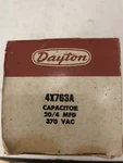 Dayton 4X763A 20-4MFD 370 Vac 50-60HZ. Fixed Price $15.00.