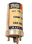 Sprague TVL-1220 Aluminum Electrolytic Capacitor 500MF 25VDC Twist Lock. Fixed Price $9.95.