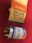 TVL-2140 Sprague Twist-lok 25/1000 Mf 10/6 Wvdc Capacitor Nos. Fixed Price $9.00.