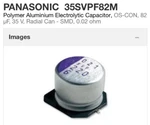 125 Pcs. Panasonic 35SVPF120M 35V 120UF Aluminum Polymer Capacitors Usa! Cut Tap. Fixed Price $55.00.