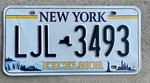 New York License Plate, "excelsior", Used, Ljl 3493. Fixed Price $19.00.