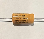 Vintage Nos Sprague Orange Atom 25UF 25V Axial Capacitor TVA-1205 Tested. Fixed Price $19.99.