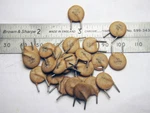 36 Pf Npo Ceramic Disk Capacitors, Qty 25. Fixed Price $8.00.