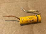 Vintage 1954 Sprague Atom TVA-1308 Paper Capacitor Uf 50V Axial Tube Amp. Fixed Price $20.00.