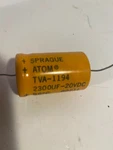 Sprague Atom TVA-1194 2300UF 20V Axial Aluminum Electrolytic Capacitor. Fixed Price $23.00.