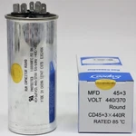 Supco CD45+3X440R Hvac Motor Round Dual Run Capacitor Mfd Volts. Fixed Price $16.45.